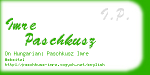 imre paschkusz business card